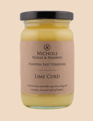 A jar of lime curd from Nichols Pickles & Preserves