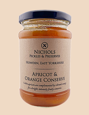 A jar of Orange & Apricot Conserve from Nichols Pickles & Preserves.